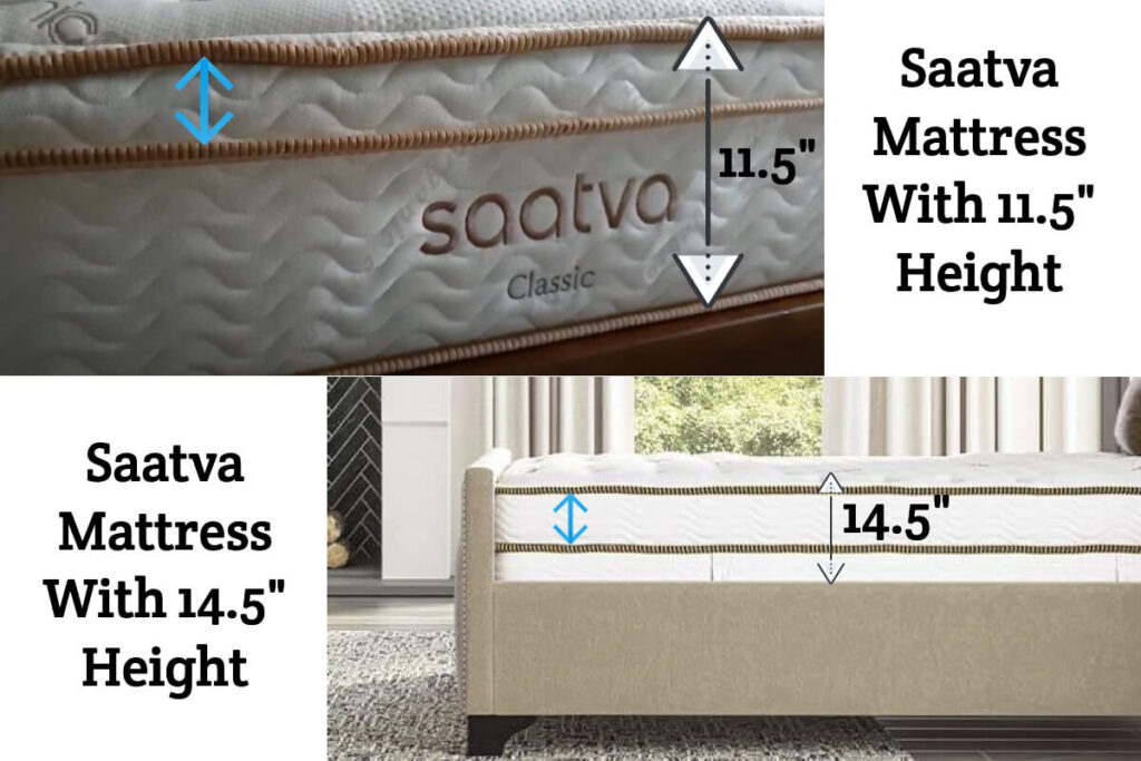 Saatva 11.5 vs 14.5 inch height mattresses